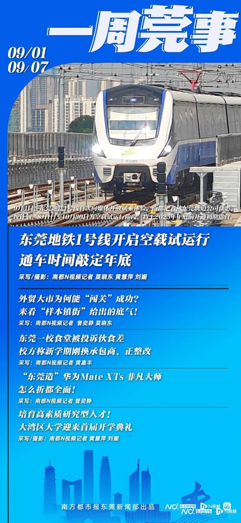东莞地铁1号线开通在即，沿线车站预计9月中完装｜东莞一周